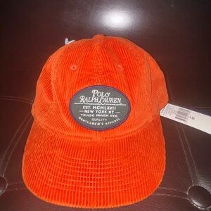 Ralph Lauren Vibrant Orange Corduroy Hat